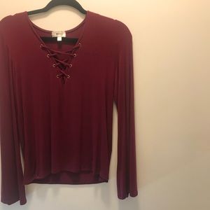 Nytt Nordstrom top lace up bell sleeves